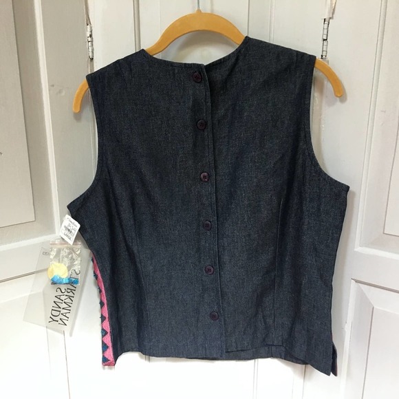 CSandy Starkman Denim Sleeveless Top w/ Embroidery - Picture 9 of 11